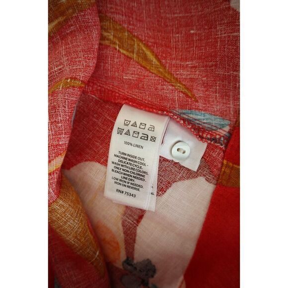 Sigrid Olsen Women's Sz XS Red Floral Sleeveless Linen Trapeze Mini Dress - Picture 10 of 14